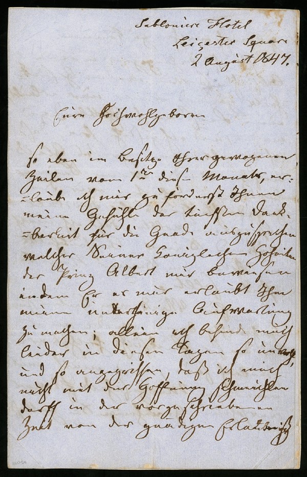 Brev fra H.C. Andersen til S. Meyer (02/08-1847)